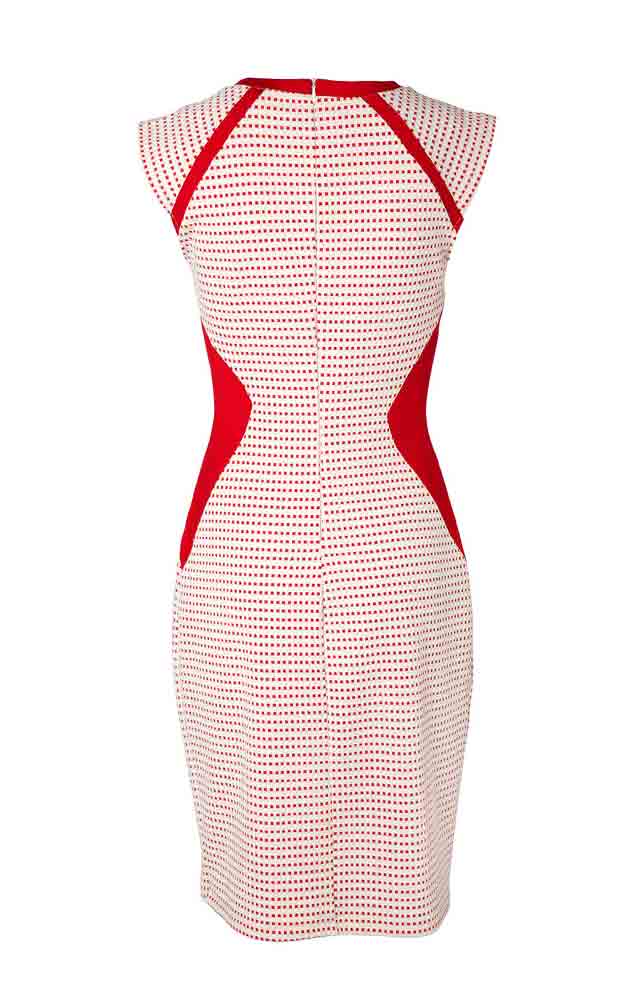 APART Damen Kleid, weiß-rot