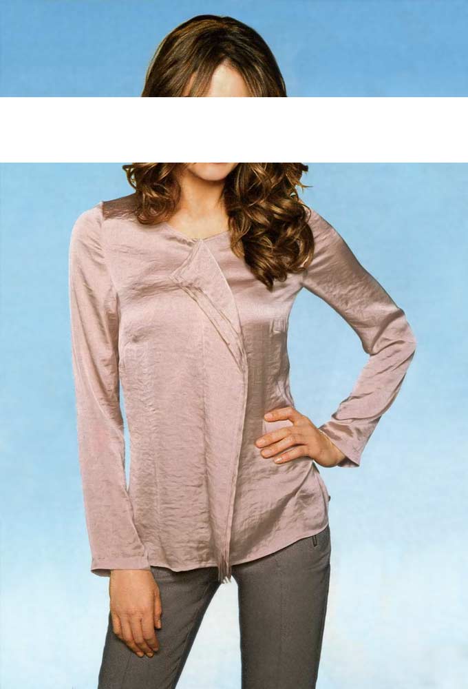 S. Madan Damen Designer-Satinbluse, mauve