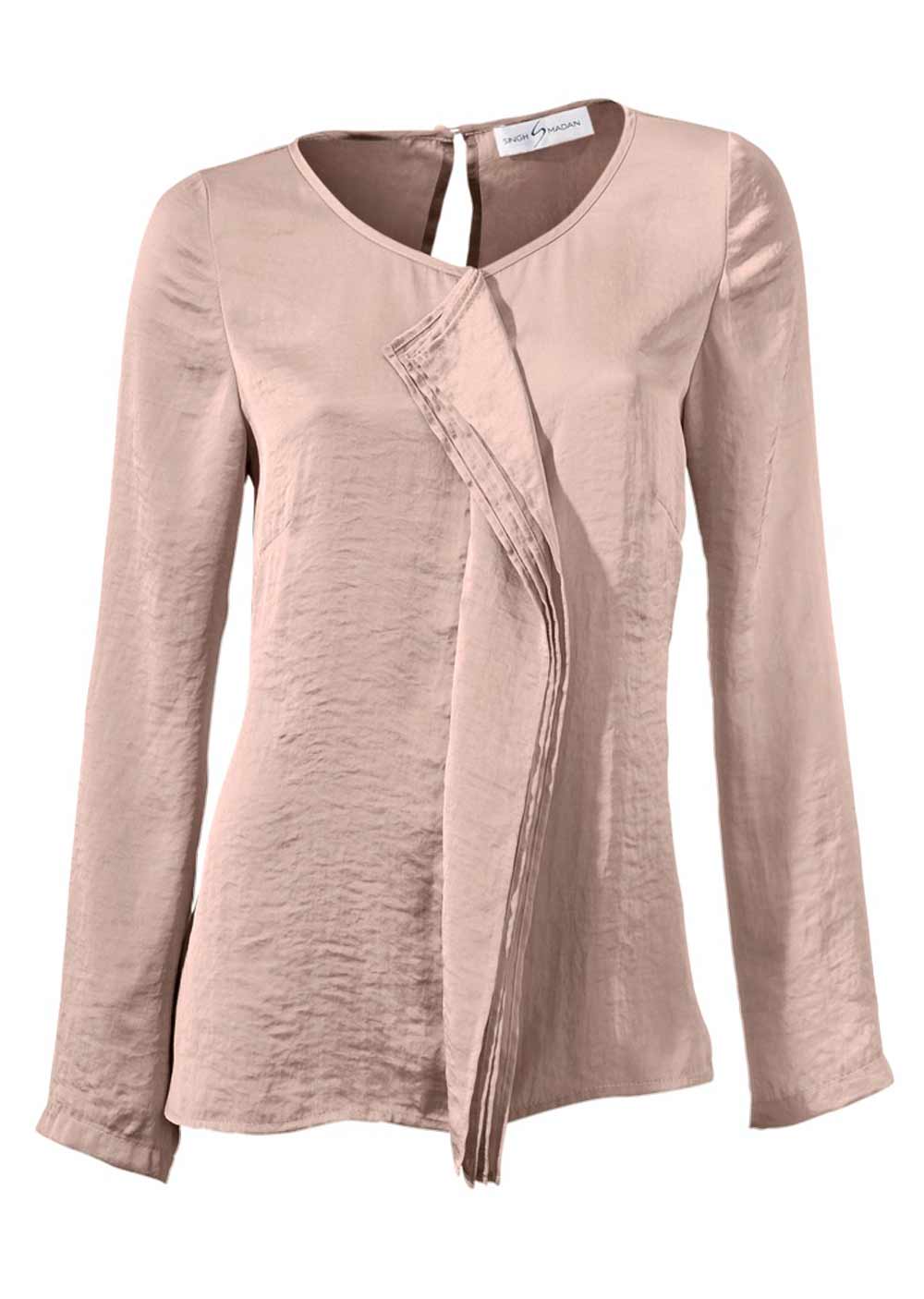 S. Madan Damen Designer-Satinbluse, mauve