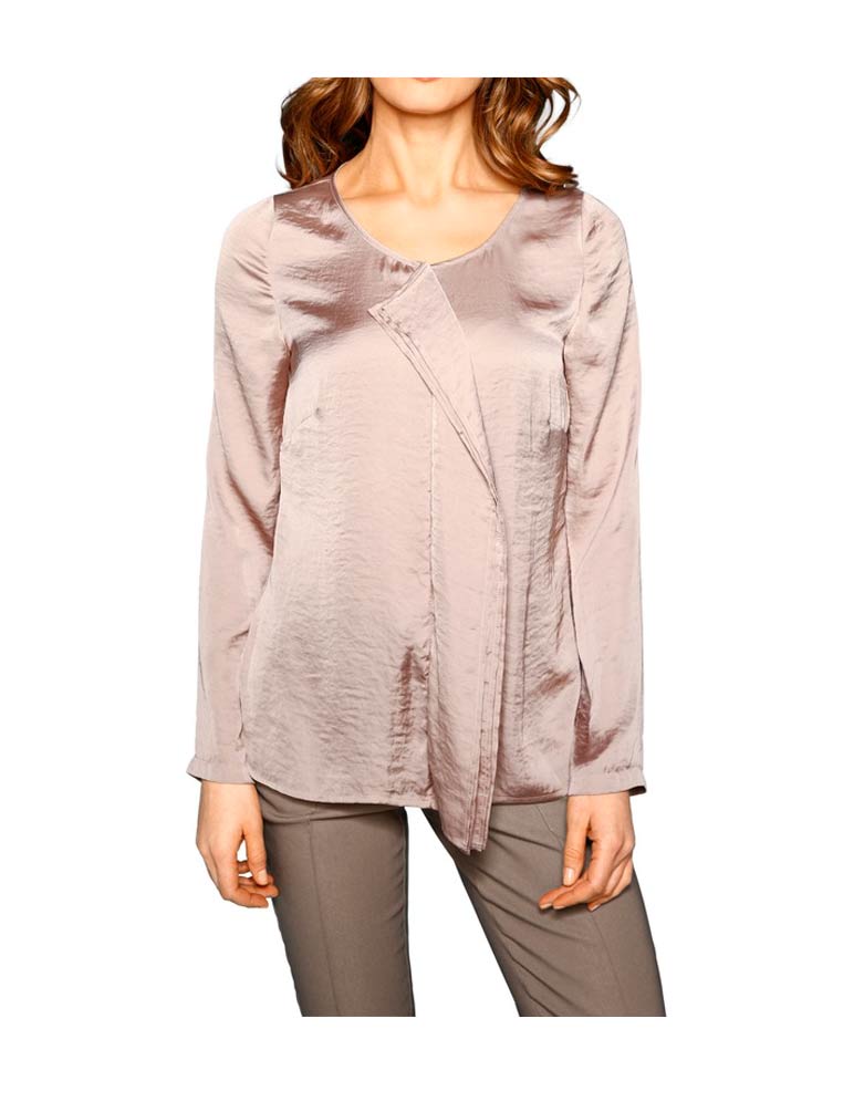 S. Madan Damen Designer-Satinbluse, mauve
