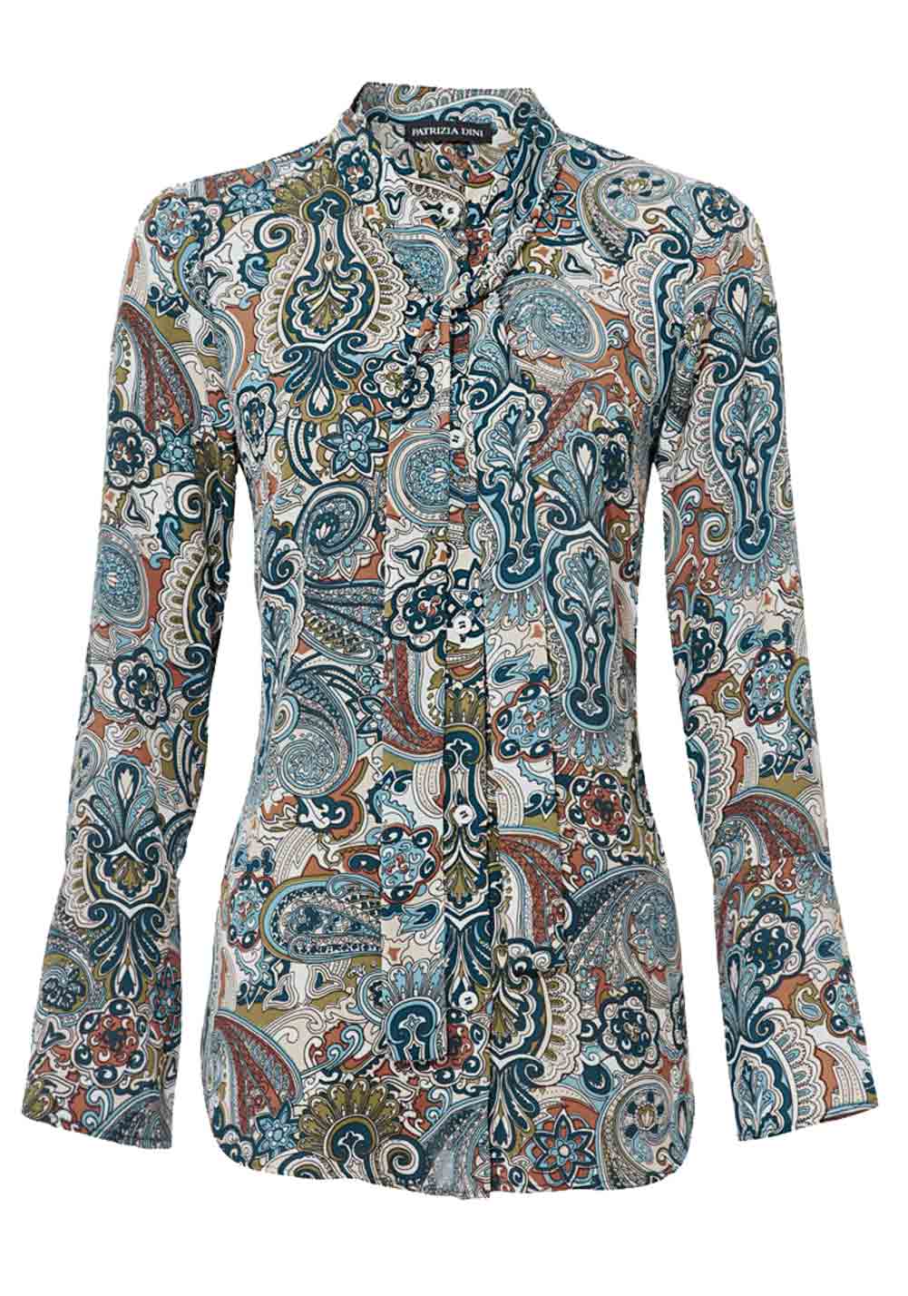 Patrizia Dini Damen Designer-Schluppen-Druckbluse, bunt