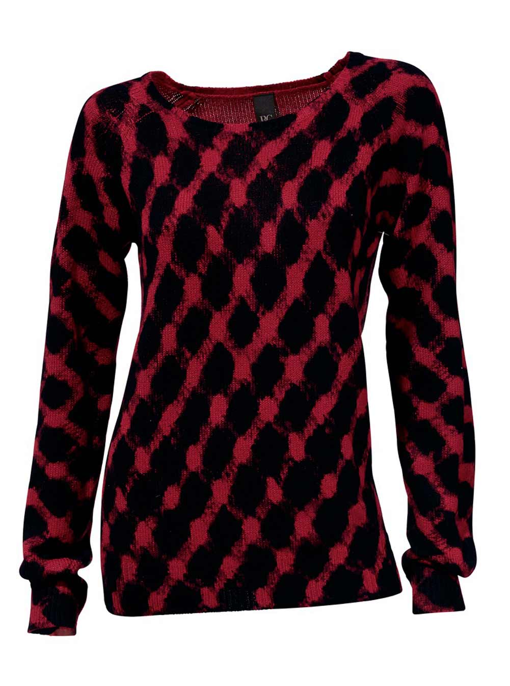 Heine-Best Connections Damen Pullover, rot-schwarz