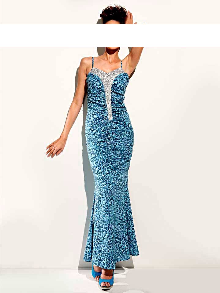 Carry Allen By Ella Singh Damen Designer- Leoabendkleid, blau