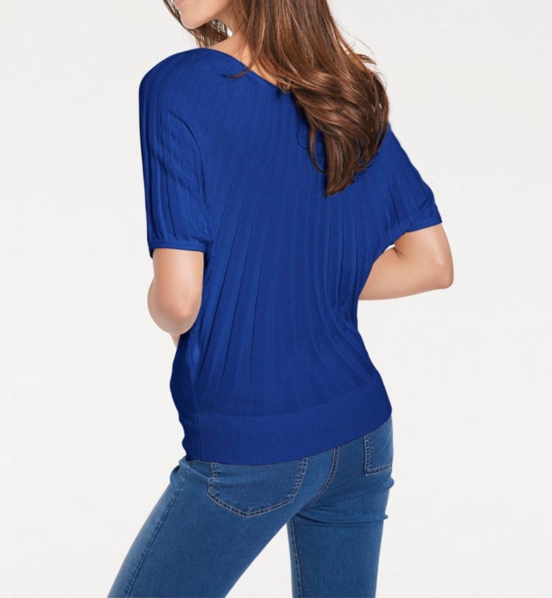 Ashley Brooke Damen Designer-Fledermauspullover, royalblau
