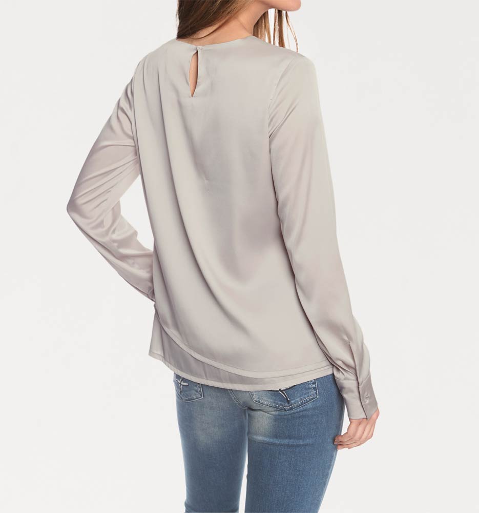 Rick Cardona Damen Designer-Blusenshirt, grau