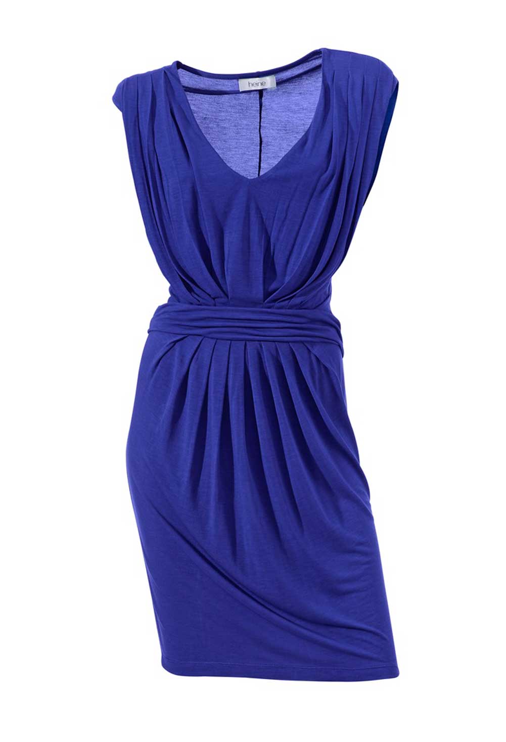 Heine Damen Kleid mit Raffungen, royalblau