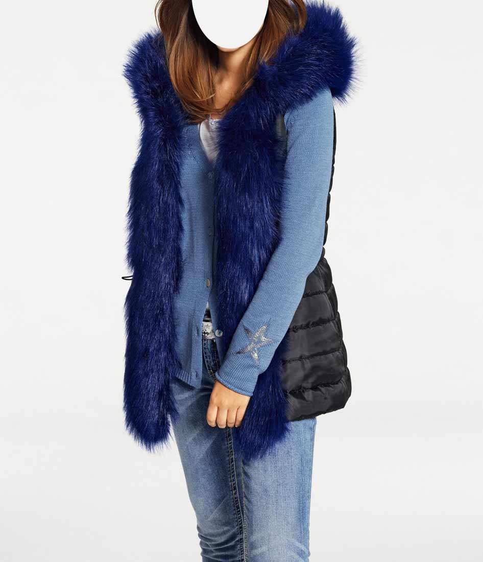 Heine - Best Connections Damen 2-in-1-Parka mit Webpelz+Weste, graublau