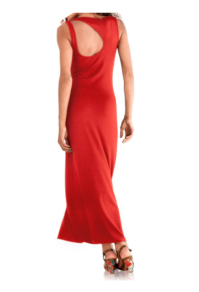 Heine - Best Connections Damen Jerseymaxikleid, geranienrot