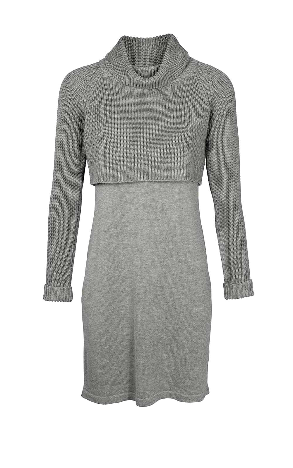 HEINE - BEST CONNECTIONS Damen 2-in-1-Strickkleid, grau