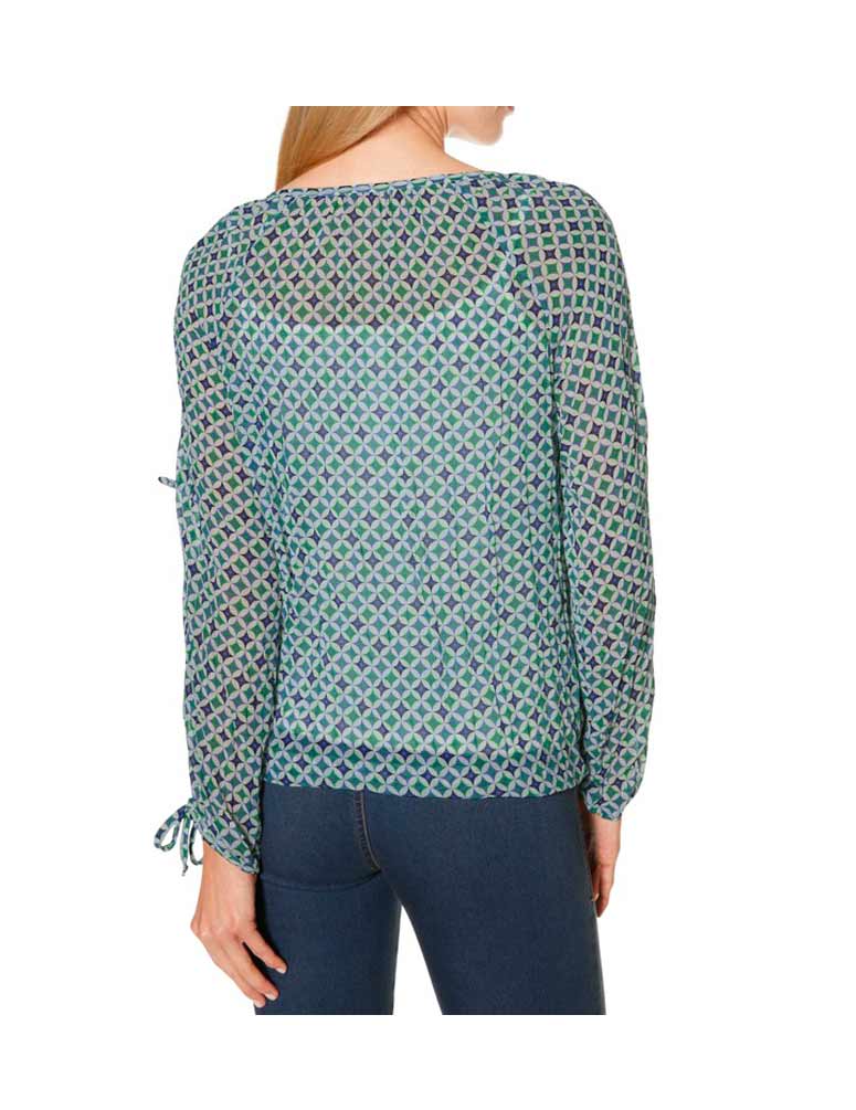 Heine Damen Chiffonbluse, grün-bunt