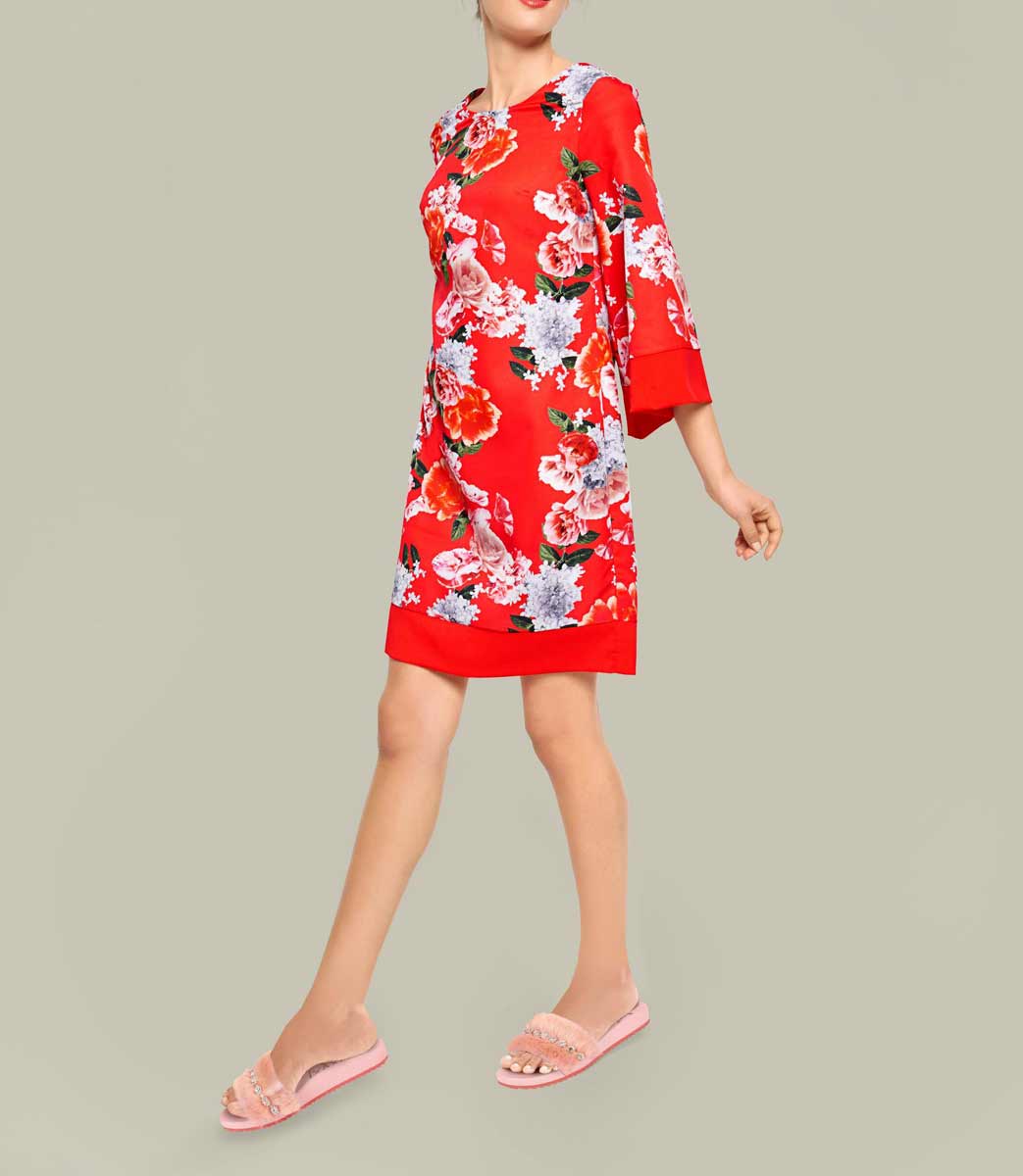 Rick Cardona Damen Designer-Druckkleid, bunt