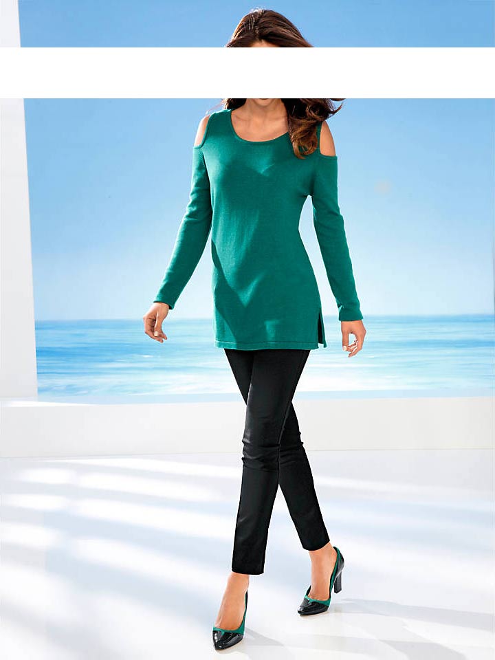 Ashley Brooke Damen Designer-Pullover, smaragd