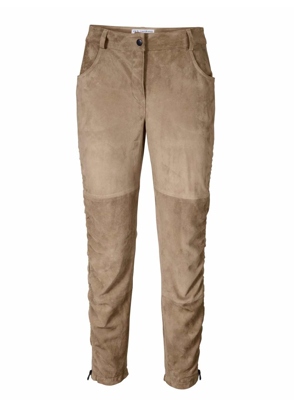 Rick Cardona Damen Designer-Velourslederhose, sand