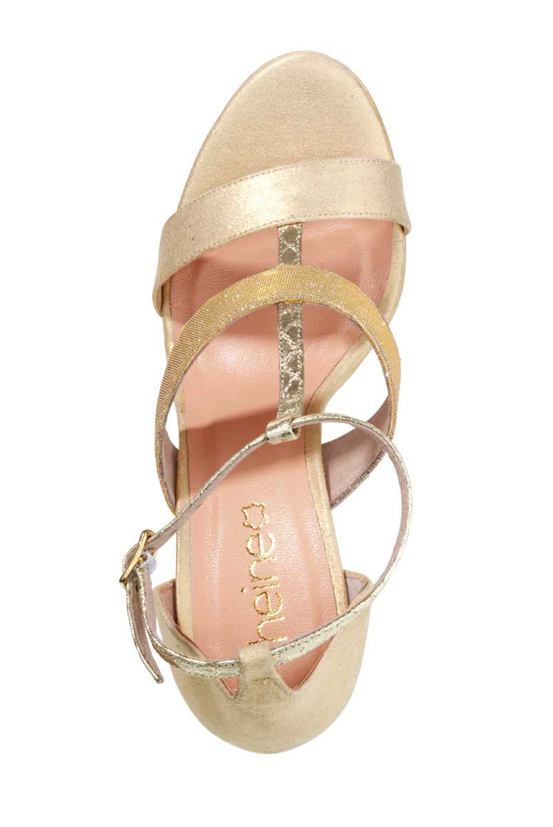 Heine Damen Sandalette, beige-metallic