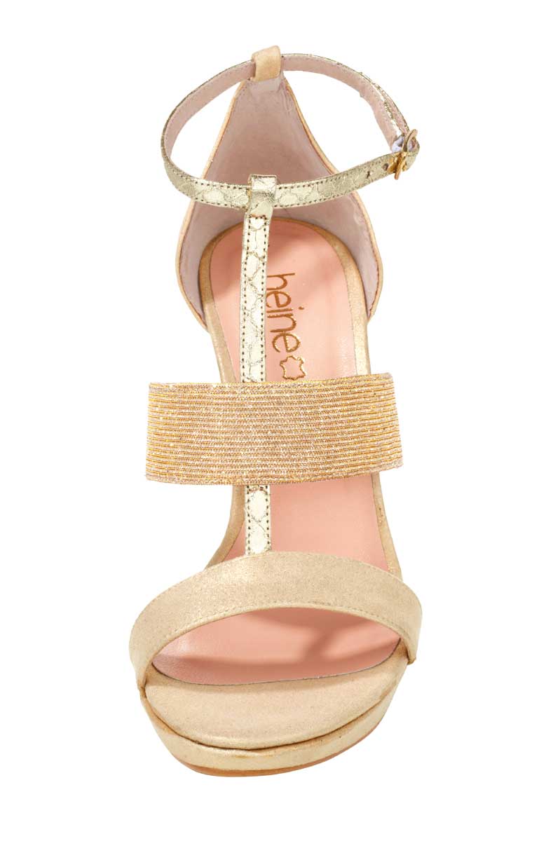 Heine Damen Sandalette, beige-metallic