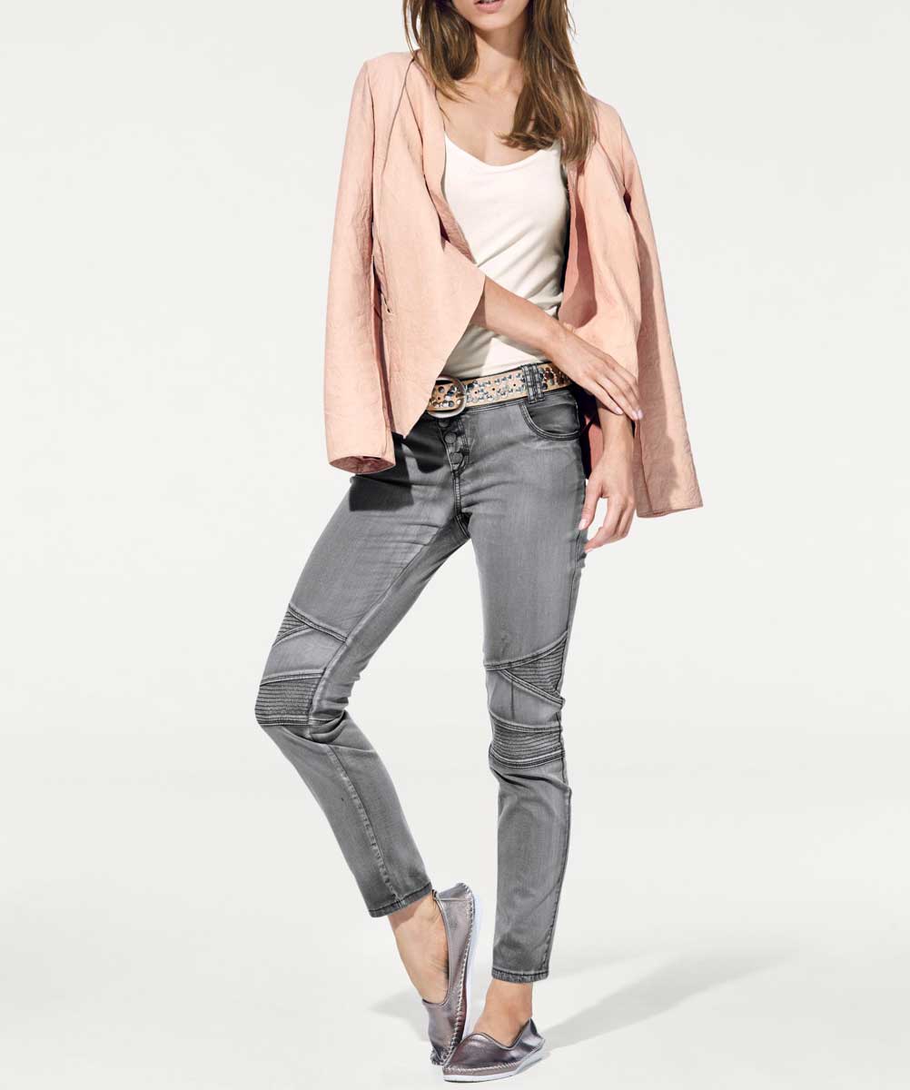 Heine - Best Connections Damen Lammnappalederjacke, rosé