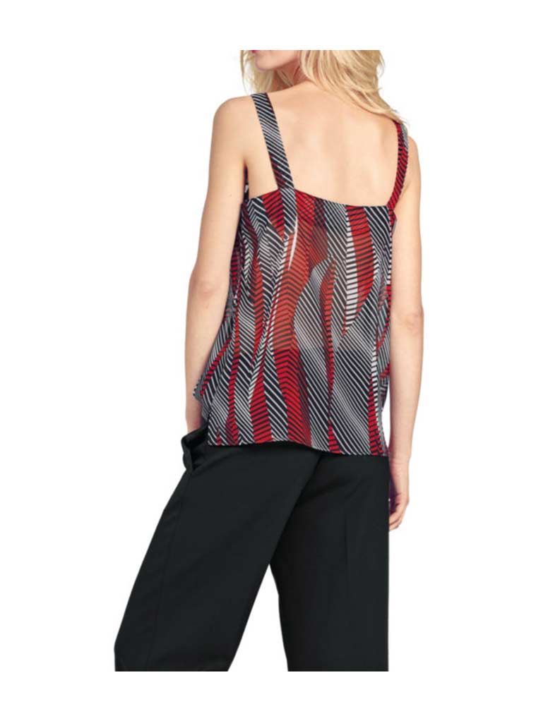 Heine - Best Connections Damen Drucktop, schwarz-rot