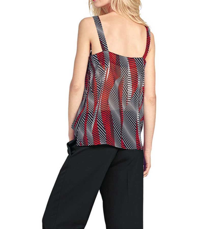 Heine - Best Connections Damen Drucktop, schwarz-rot
