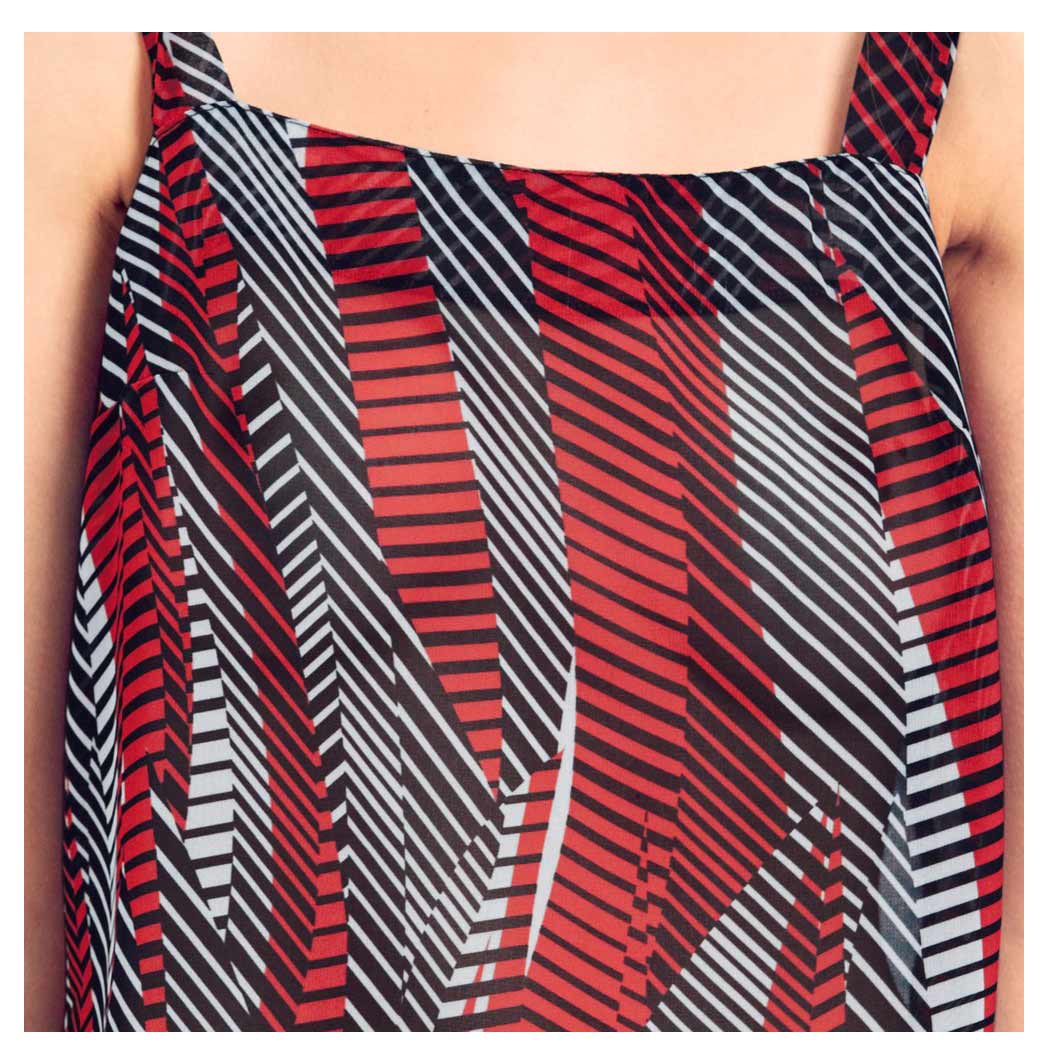 Heine - Best Connections Damen Drucktop, schwarz-rot