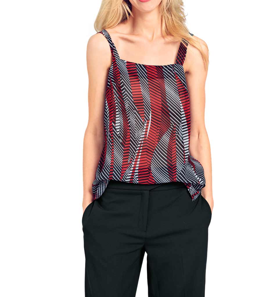 Heine - Best Connections Damen Drucktop, schwarz-rot