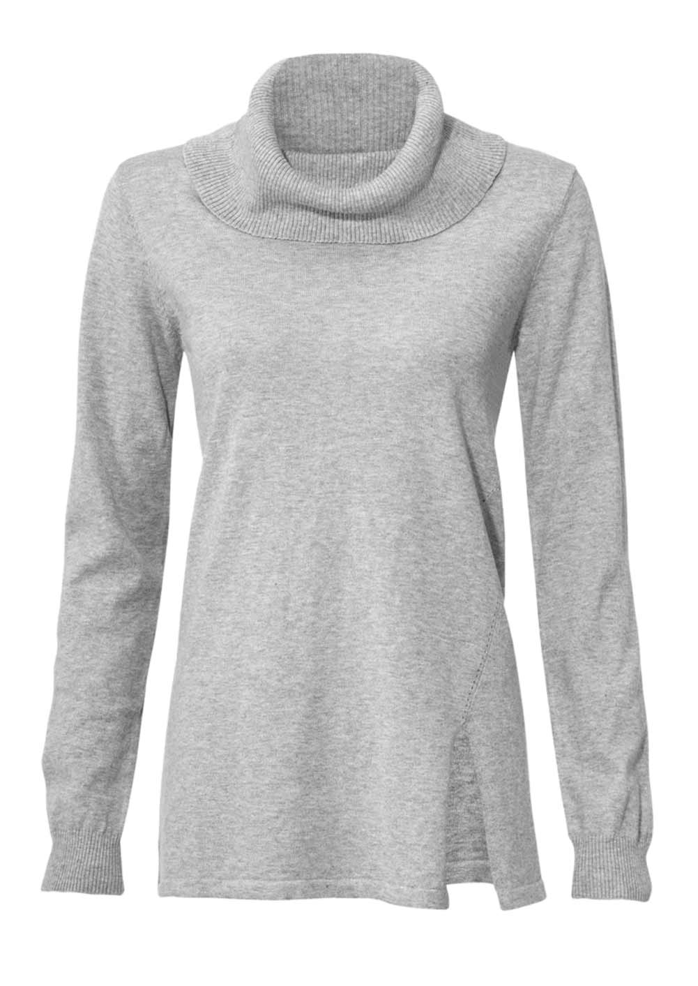 Patrizia Dini Damen Designer-Rollkragenpullover, grau