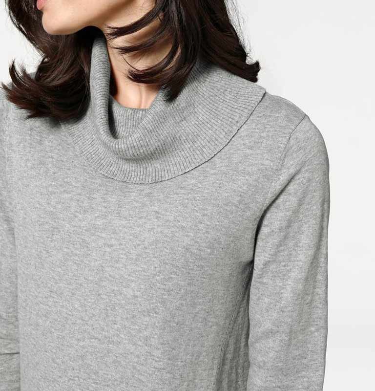 Patrizia Dini Damen Designer-Rollkragenpullover, grau