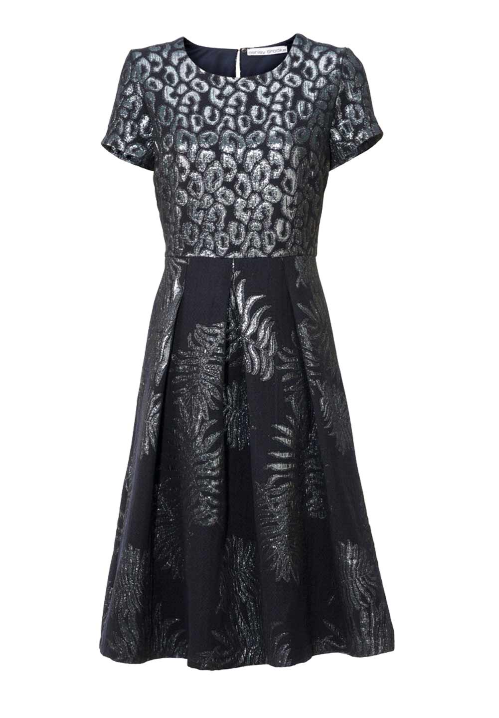Ashley Brooke Damen Designer-Jacquardkleid, blau