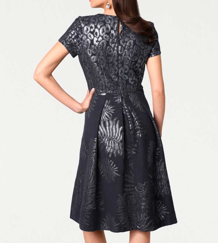 Ashley Brooke Damen Designer-Jacquardkleid, blau