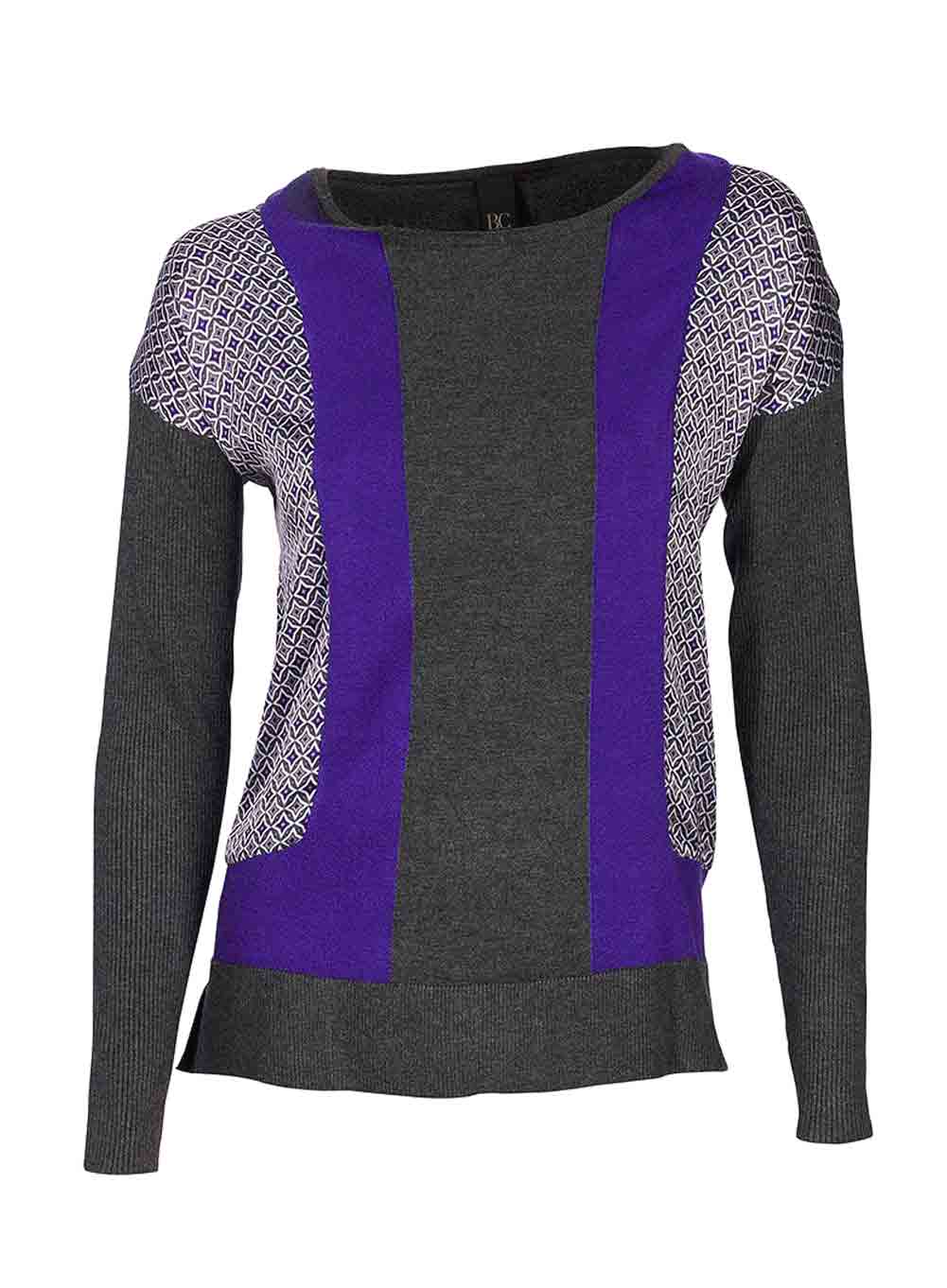 Heine Damen Pullover, grau-lila