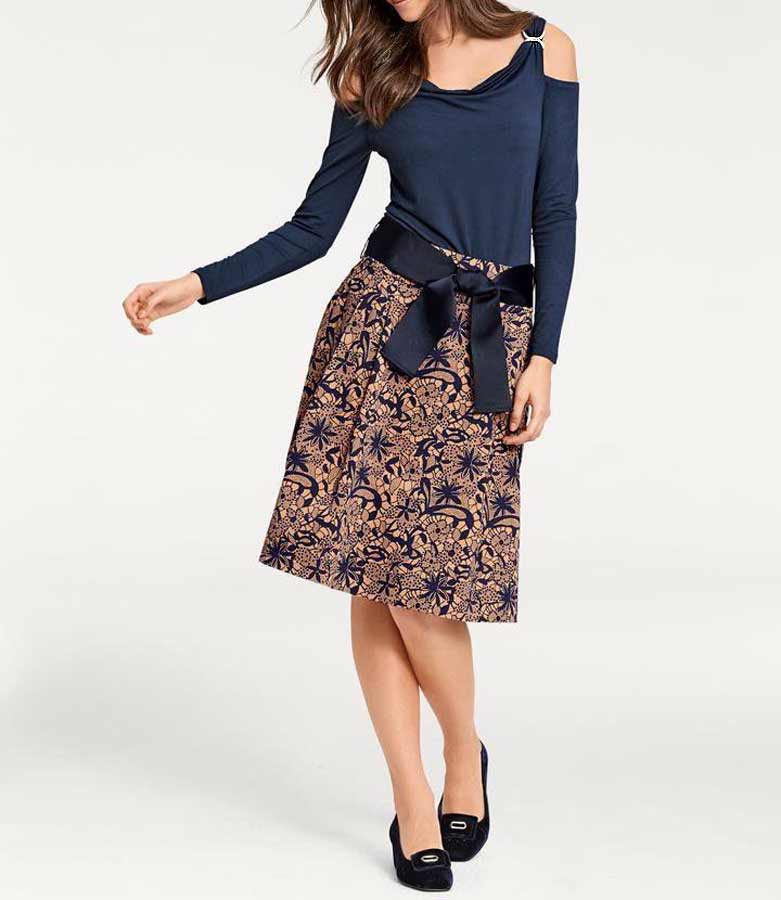 Ashley Brooke Damen Designer-Wasserfallshirt, marine
