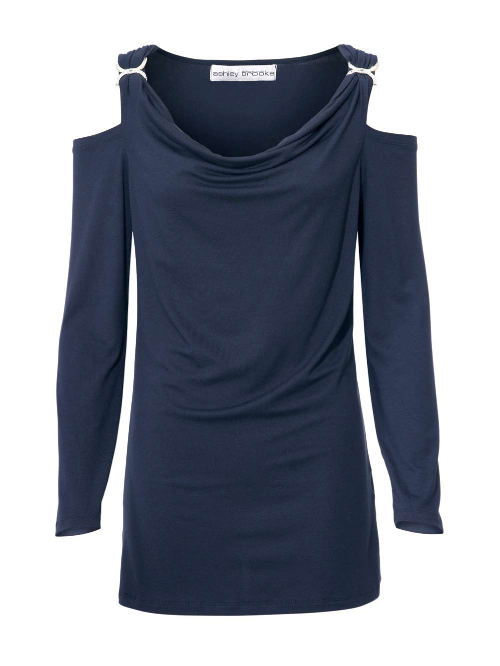 Ashley Brooke Damen Designer-Wasserfallshirt, marine