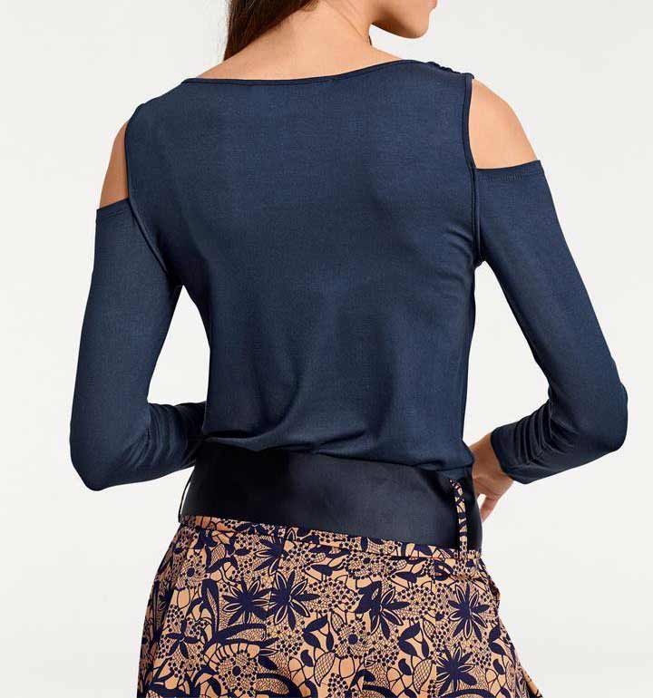 Ashley Brooke Damen Designer-Wasserfallshirt, marine