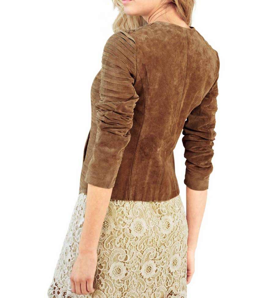 Rick Cardona Damen Designer-Lederjacke, cognac