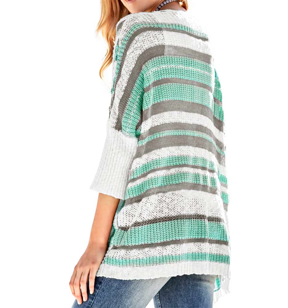 Heine - Best Connections Damen Cardigan,ecru-silber-mint