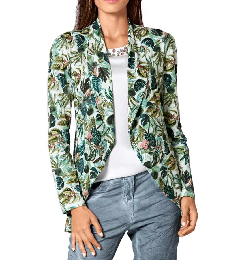 Heine Damen Jerseyjacke, grün-bunt