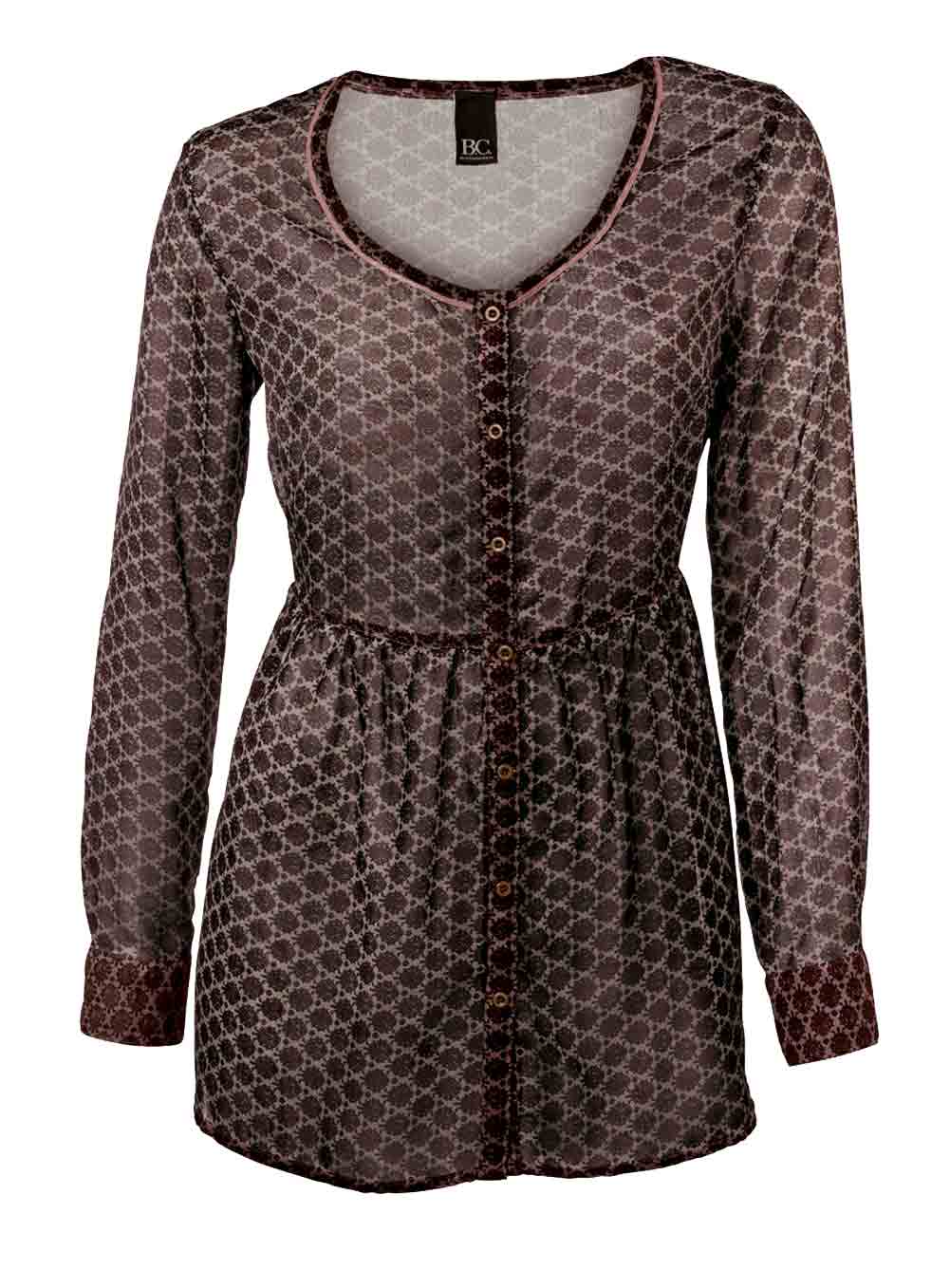 Heine - Best Connections Damen Druck-Chiffonbluse, mauve