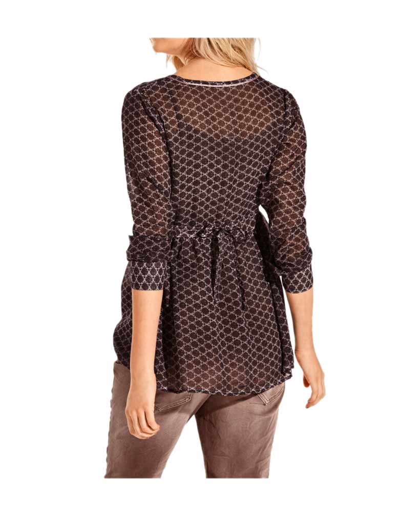 Heine - Best Connections Damen Druck-Chiffonbluse, mauve