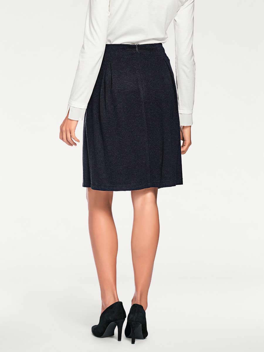 Ashley Brooke Damen Designer-Jerseyrock, dunkelblau-meliert