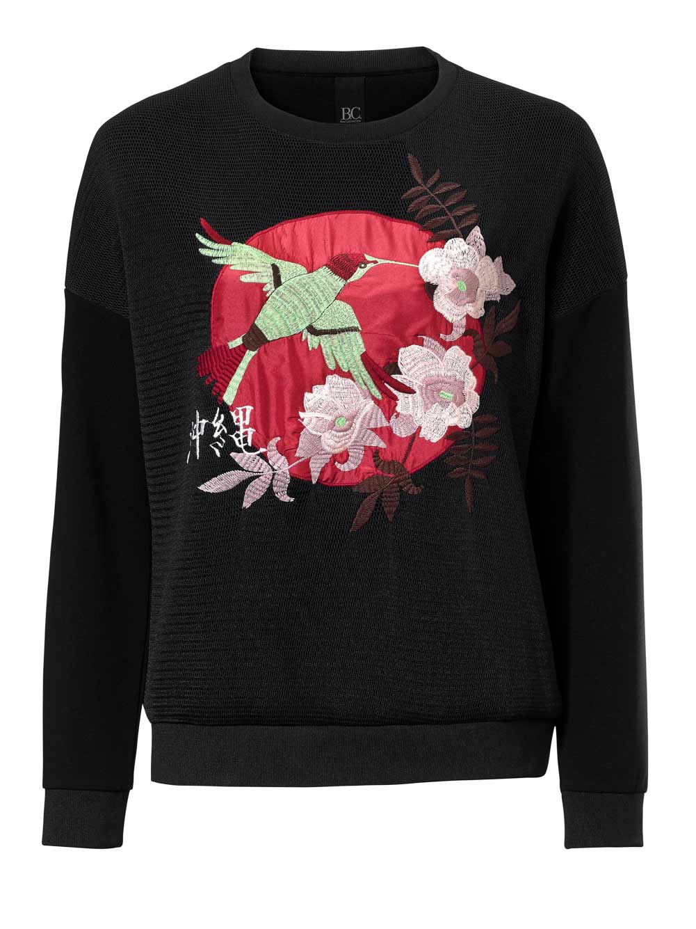 Heine - Best Connections Damen Sweatshirt mit Stickerei, schwarz
