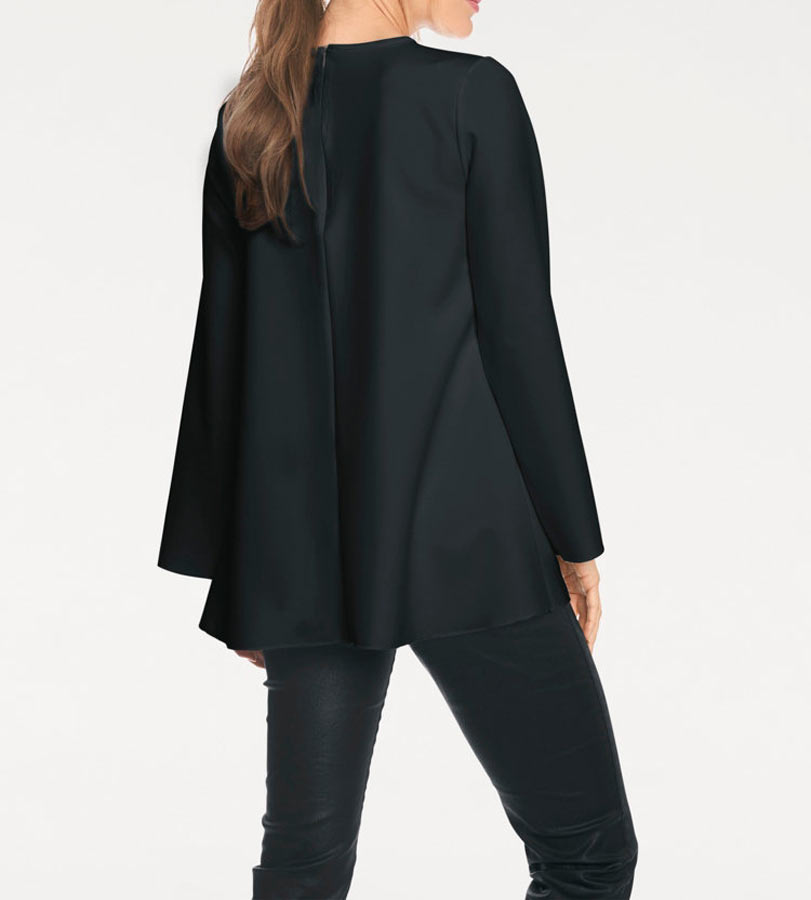 Rick Cardona Damen Designer-Longbluse, schwarz
