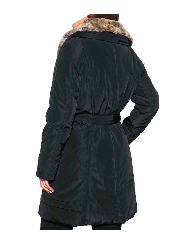 Class International Damen Funktionsmantel mit Webpelz, schwarz