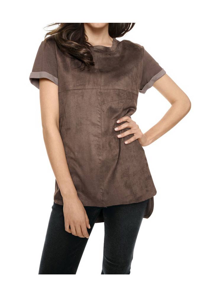 Heine - Best Connections Velourslederimitat-Shirt, braun