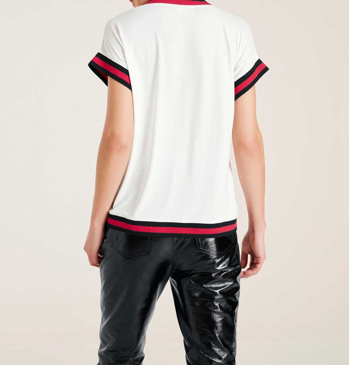 Heine Damen Jersey-Shirt mit Perlen, ecru
