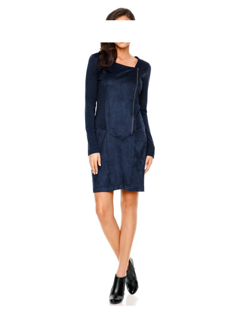 Heine - Best Connections Damen Reißverschluß-Patchkleid, blau