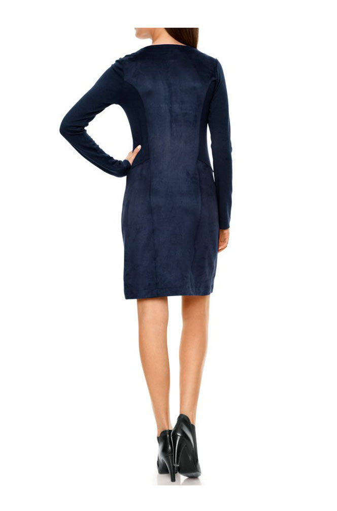 Heine - Best Connections Damen Reißverschluß-Patchkleid, blau