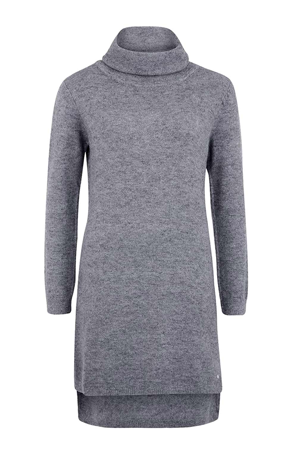 DEIK & DUNES Damen Marken-Strickkleid, grau-melange
