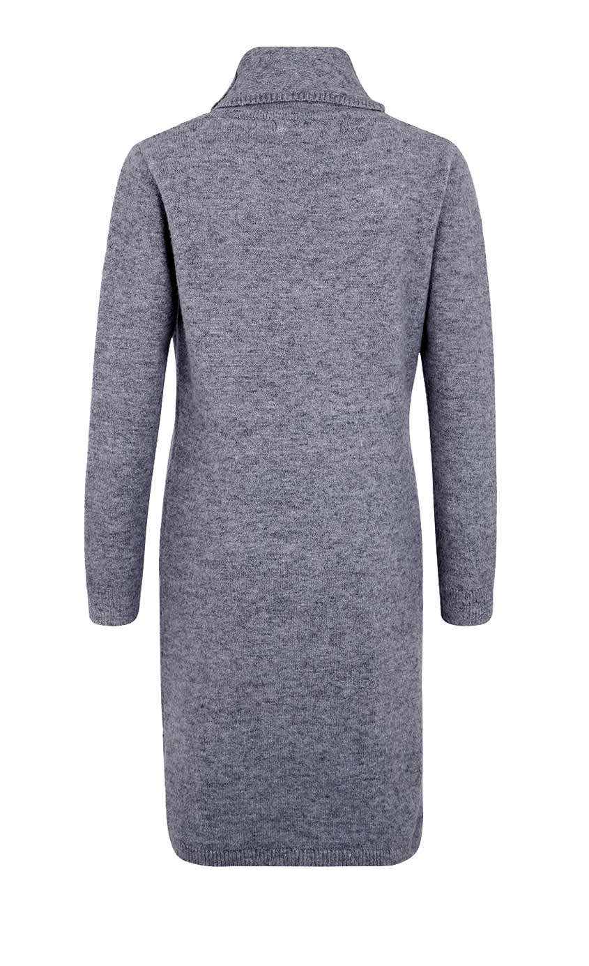 DEIK & DUNES Damen Marken-Strickkleid, grau-melange
