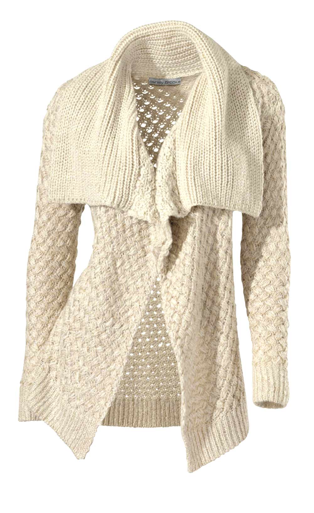 Ashley Brooke Damen Designer-Strickjacke, offwhite-gold