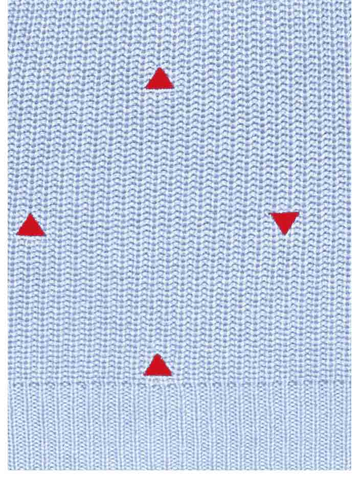 CHEER Damen Pullover mit Stickerei, eisblau-rot
