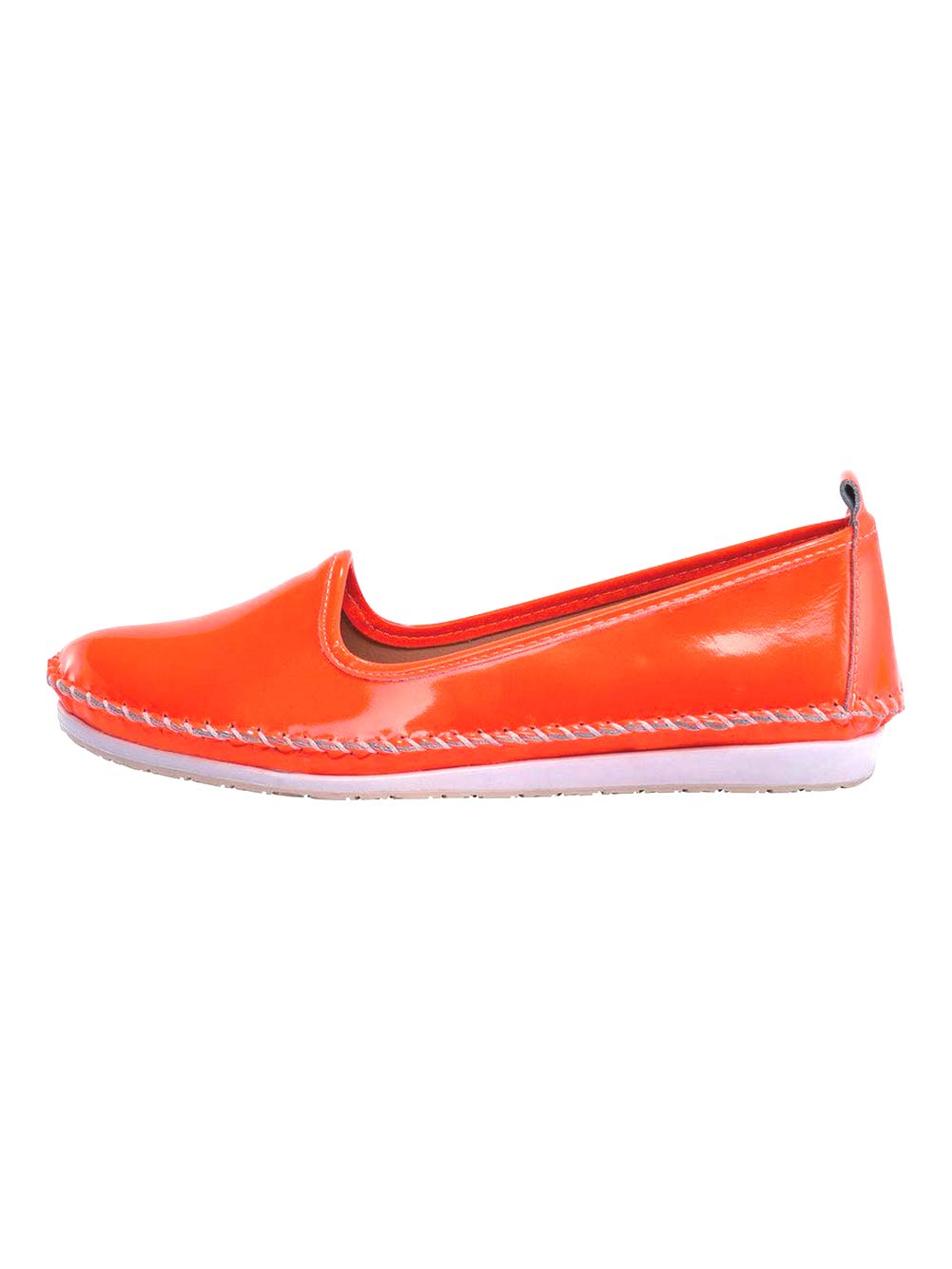 ANDREA CONTI Damen Lackleder-Slipper, neonorange